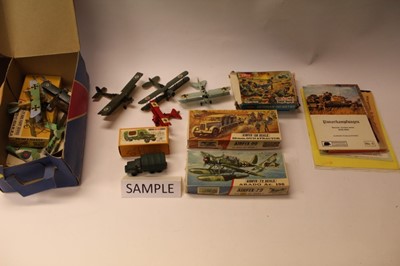 Lot 1913 - Airfix selection of construction kits, mostly made up, together with military including aircraft and related books
