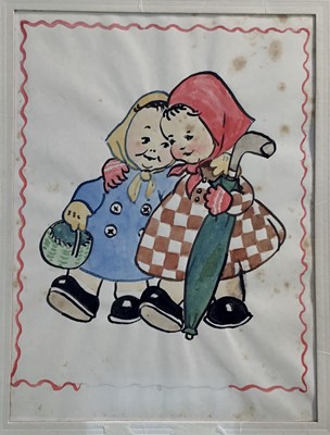 Lot 293 - Manner of Mabel Lucie Atwell - watercolour, and other material