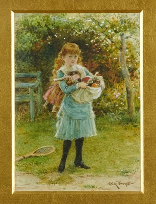 Lot 1020 - George Goodwin Kilburne (1839-1924) watercolour and bodycolour - Going Out to Play, signed, 17.5cm x 12.5cm, in glazed gilt frame 
Provenance: Chris Beetles Ltd, London, March 18th 2019.