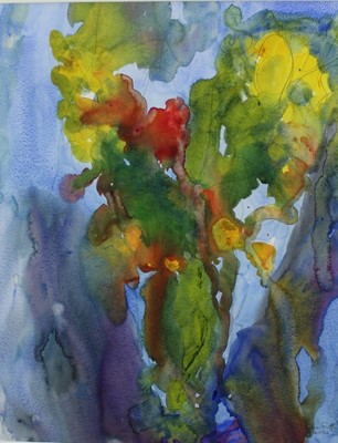 Lot 171 - Annelise Firth watercolour - abstract, signed and dated 2020, 49.5cm x 61cm, in glazed frame