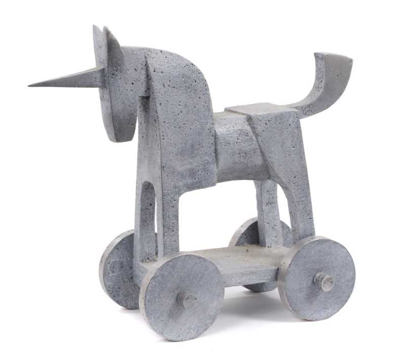 Lot 1297 - *Jonathan Clarke, aluminium sculpture - Trojan Unicorn, initialled and dated 2010
