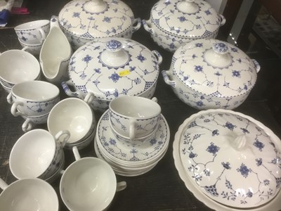 Lot 151 - Service of Masons and similar Blue and White Denmark pattern tablewares and teawares
