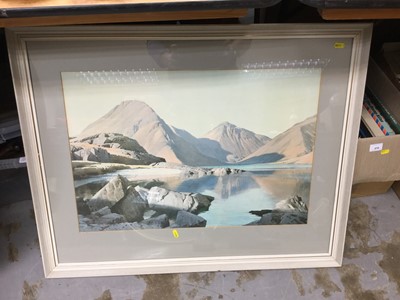 Lot 350 - Good quality bevelled oval wall mirror in gilt frame, 1930s oval Barbola mirror, Victorian mahogany framed mirror and a colour print in glazed frame