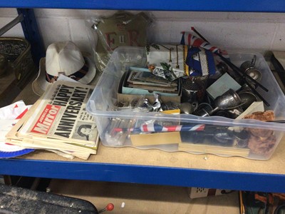 Lot 218 - Collection of vertu, including plated trophies, also royal commemoratives and postcards.