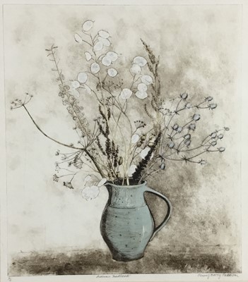 Lot 171 - Penny Berry Paterson (1941-2021) etching and aquatint - Autumn Seedheads, signed and numbered 2/4,  40cm x 48cm , in glazed frame
