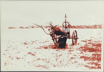 Lot 172 - Penny Berry Paterson (1941-2021) six prints - French Plough, signed A/P,  28cm x 20cm in glazed frame