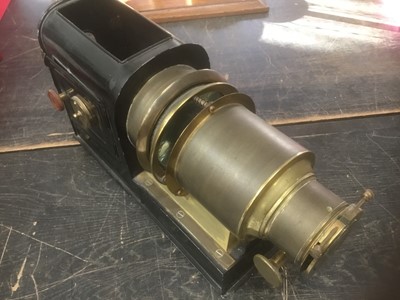 Lot 149 - Victorian brass magic lantern
