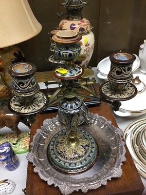 Lot 307 - Victorian Doulton Lambeth Stoneware candelabrum