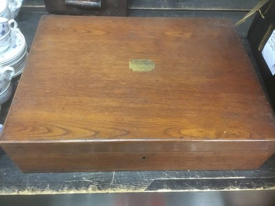 Lot 158 - Early 20th century oak canteen housing service of plated cutlery